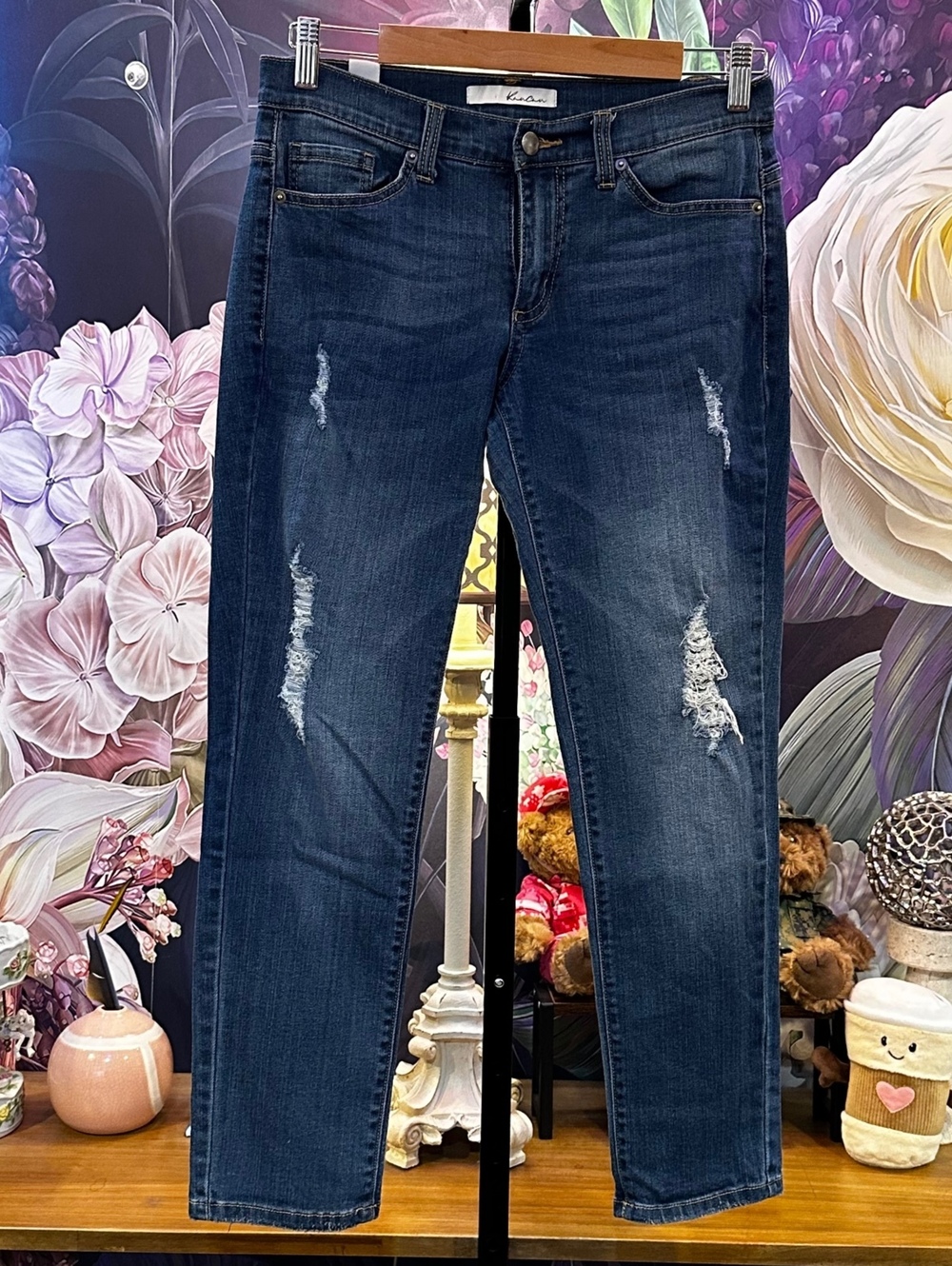 KanCan 3 Distressed Ankle Skinny Jeans Stretch Y2K Grunge Y2K Medium Wash USA